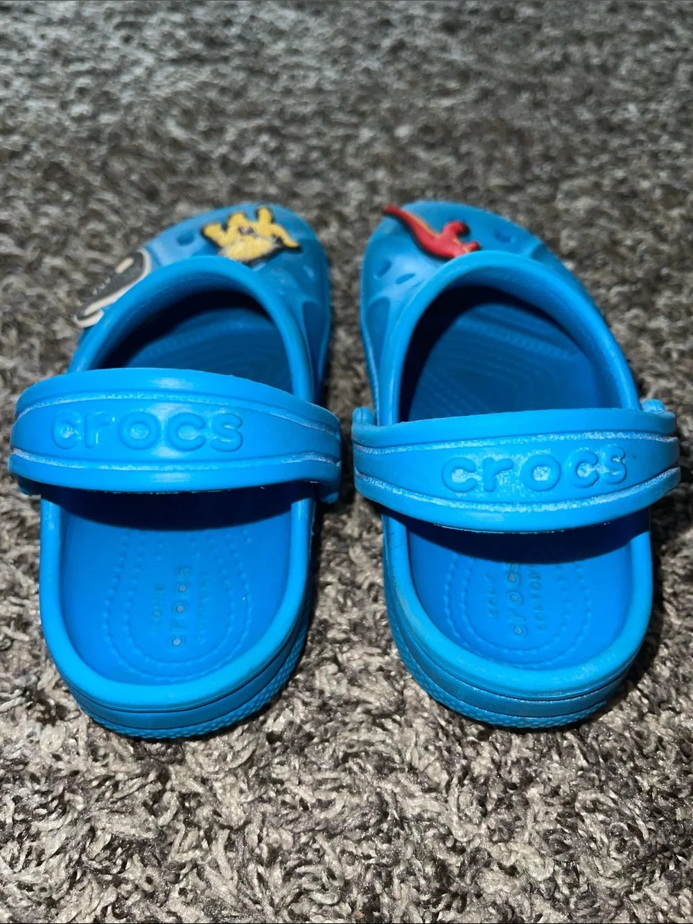 Kids Blue CROCS with Dinosaur Jibbitz (C9)